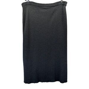 Winterport Women's Wool Maxi Skirt Size XL Gray Thick Knit Lined Pull On Stretch